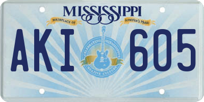 MS license plate AKI605