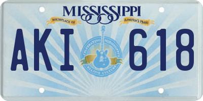 MS license plate AKI618