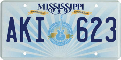 MS license plate AKI623