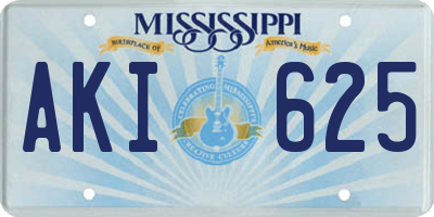 MS license plate AKI625