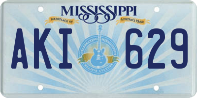 MS license plate AKI629