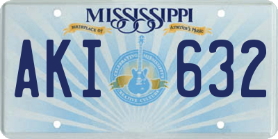 MS license plate AKI632
