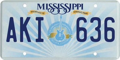 MS license plate AKI636