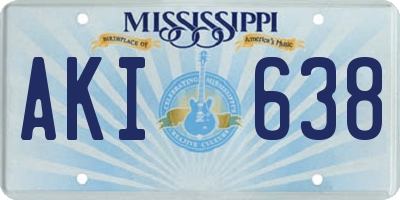 MS license plate AKI638