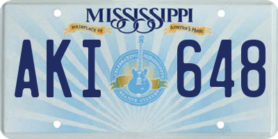 MS license plate AKI648