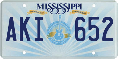 MS license plate AKI652