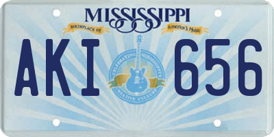MS license plate AKI656