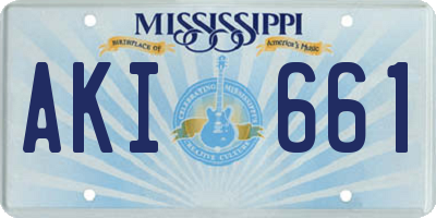 MS license plate AKI661
