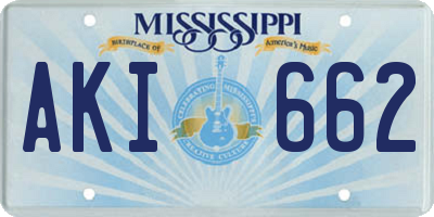 MS license plate AKI662