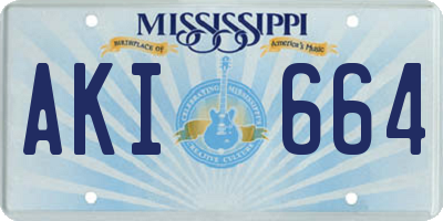 MS license plate AKI664