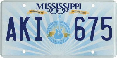 MS license plate AKI675