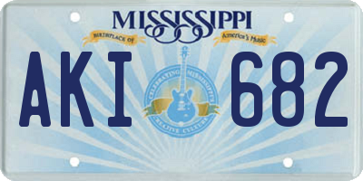 MS license plate AKI682