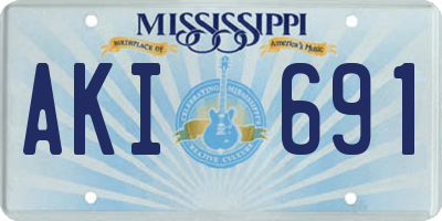 MS license plate AKI691