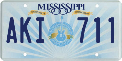 MS license plate AKI711