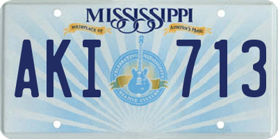 MS license plate AKI713