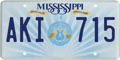 MS license plate AKI715