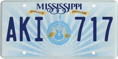 MS license plate AKI717