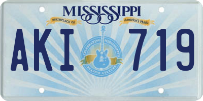 MS license plate AKI719