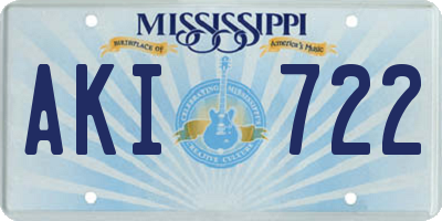 MS license plate AKI722