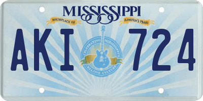 MS license plate AKI724