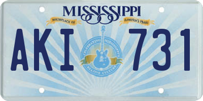 MS license plate AKI731