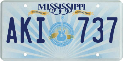 MS license plate AKI737