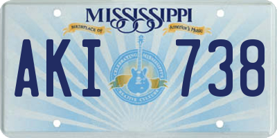 MS license plate AKI738