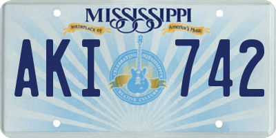 MS license plate AKI742