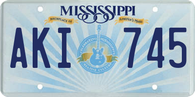 MS license plate AKI745
