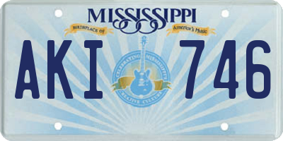 MS license plate AKI746