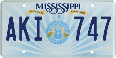 MS license plate AKI747