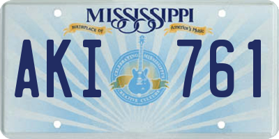 MS license plate AKI761