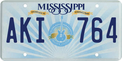MS license plate AKI764