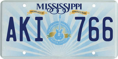 MS license plate AKI766