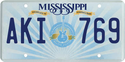 MS license plate AKI769