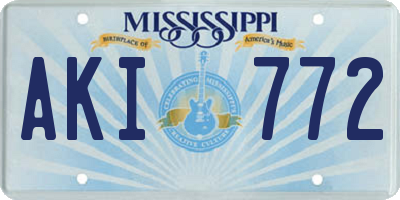 MS license plate AKI772