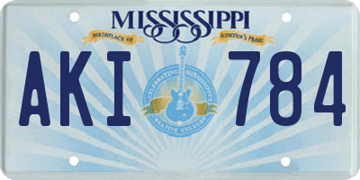 MS license plate AKI784