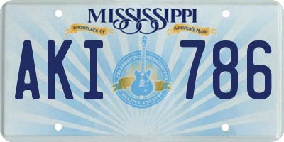 MS license plate AKI786