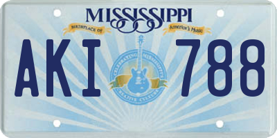 MS license plate AKI788