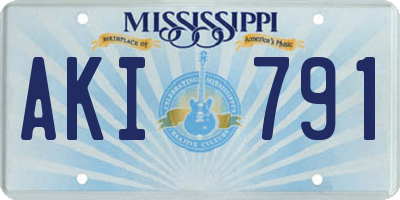 MS license plate AKI791