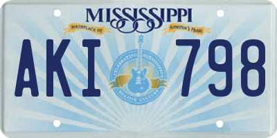 MS license plate AKI798