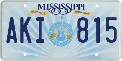 MS license plate AKI815