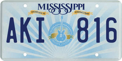 MS license plate AKI816
