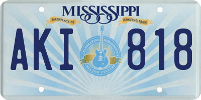 MS license plate AKI818