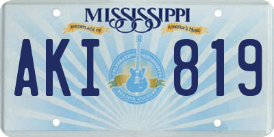 MS license plate AKI819