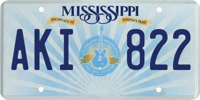 MS license plate AKI822