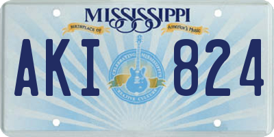 MS license plate AKI824