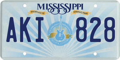 MS license plate AKI828