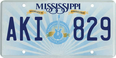 MS license plate AKI829