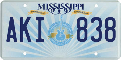 MS license plate AKI838